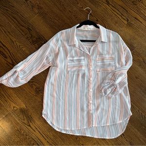 Olive and Oak Woman’s Sheer Striped Blouse